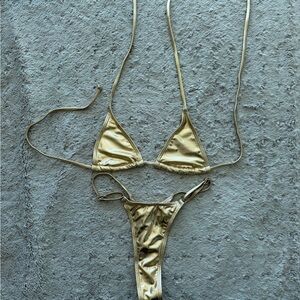 Gold Triangle Bikini Set
